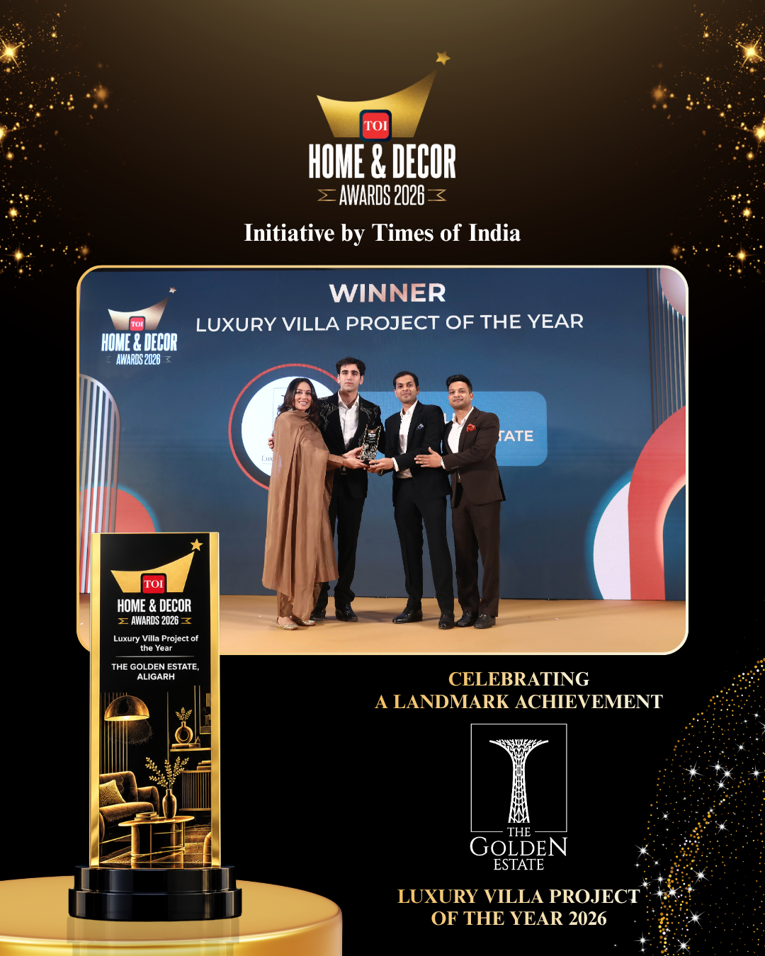 Ozone CIty-The Golden Estate Aligarh Wins Luxury Villa Project of the Year at TOI Home Decor Awards 2026